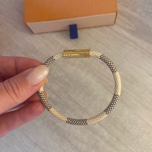 Authentic LV Damien Azur Leather Bracelet